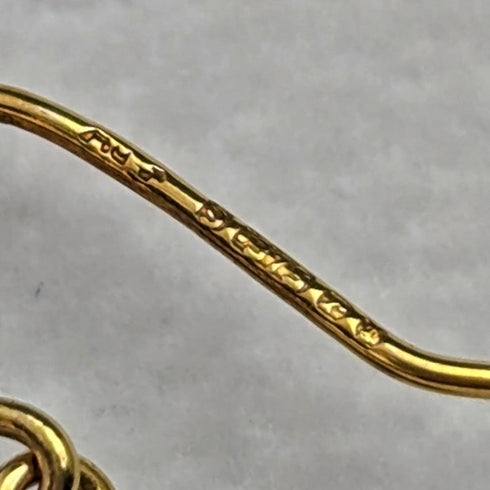 British Vintage Jewelry K9 Gold Ribbon Design Earrings